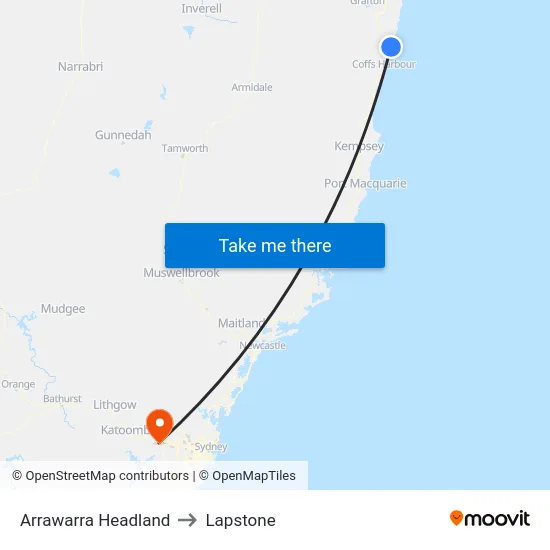 Arrawarra Headland to Lapstone map