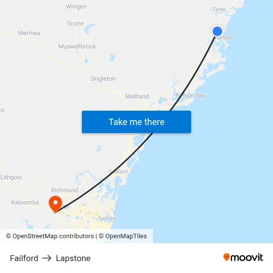 Failford to Lapstone map