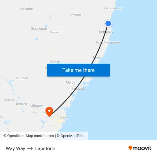 Way Way to Lapstone map