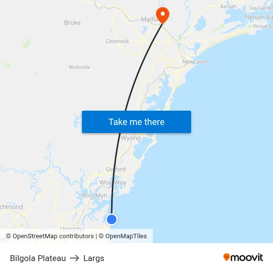 Bilgola Plateau to Largs map