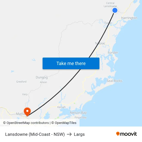 Lansdowne (Mid-Coast - NSW) to Largs map