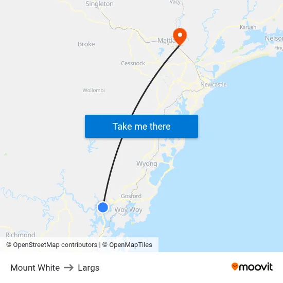 Mount White to Largs map