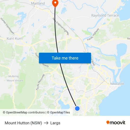 Mount Hutton (NSW) to Largs map