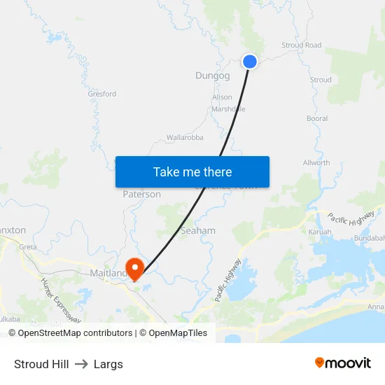 Stroud Hill to Largs map
