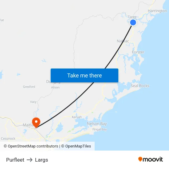 Purfleet to Largs map