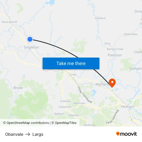 Obanvale to Largs map