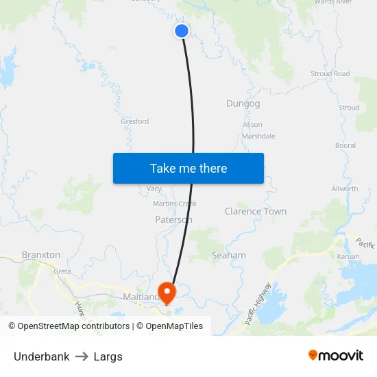 Underbank to Largs map