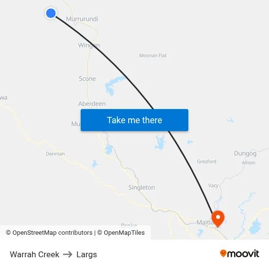 Warrah Creek to Largs map