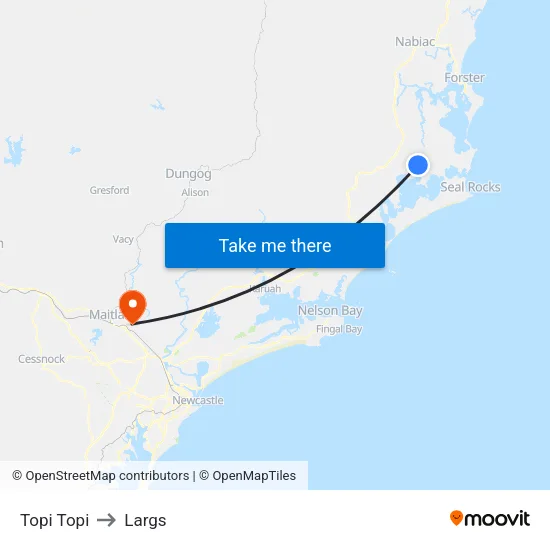 Topi Topi to Largs map