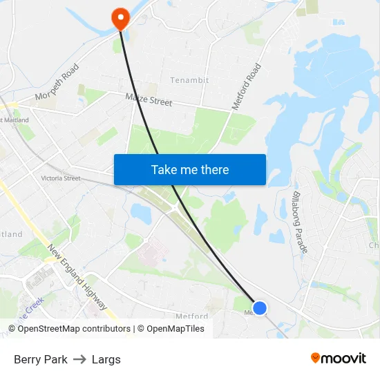 Berry Park to Largs map