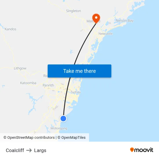 Coalcliff to Largs map