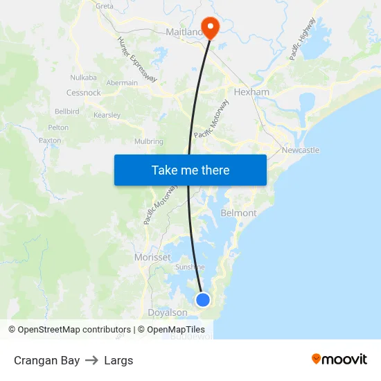 Crangan Bay to Largs map