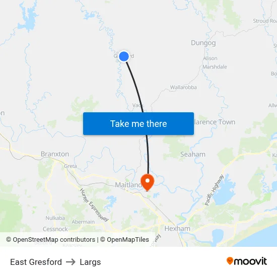 East Gresford to Largs map