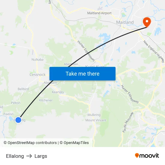 Ellalong to Largs map