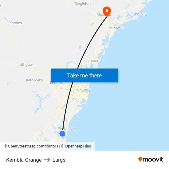 Kembla Grange to Largs map