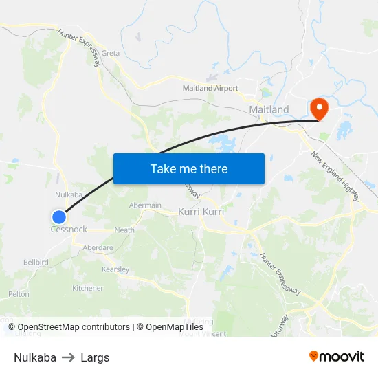 Nulkaba to Largs map