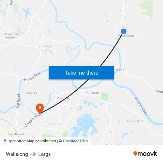 Wallalong to Largs map