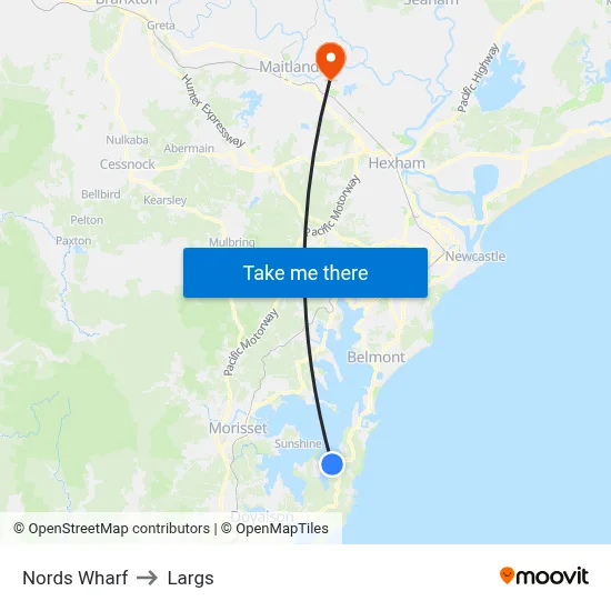 Nords Wharf to Largs map