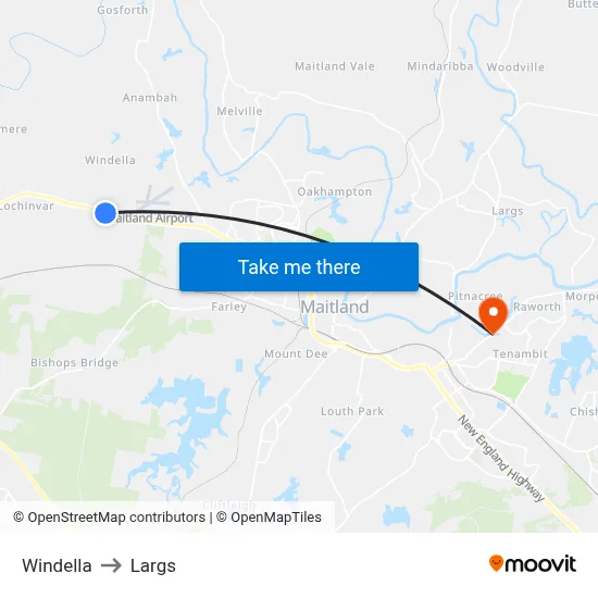 Windella to Largs map