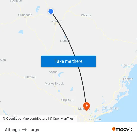 Attunga to Largs map
