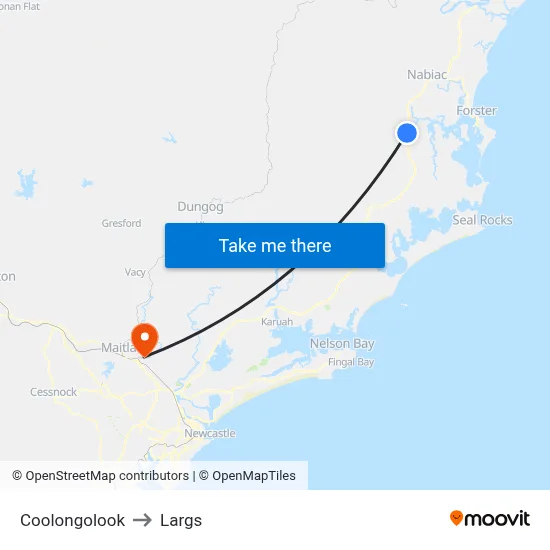 Coolongolook to Largs map