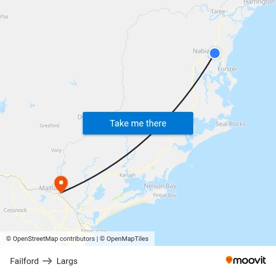 Failford to Largs map