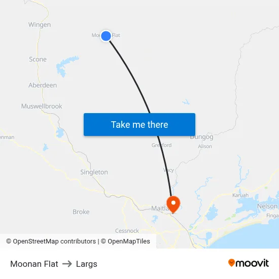 Moonan Flat to Largs map
