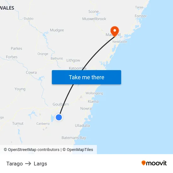 Tarago to Largs map