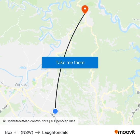 Box Hill (NSW) to Laughtondale map