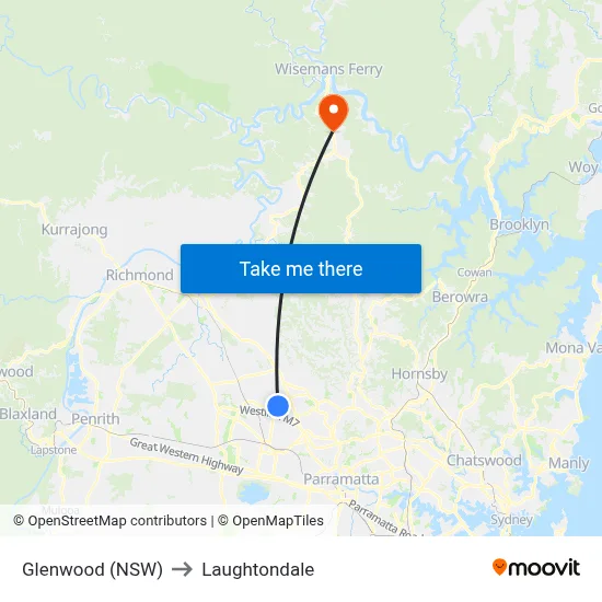 Glenwood (NSW) to Laughtondale map
