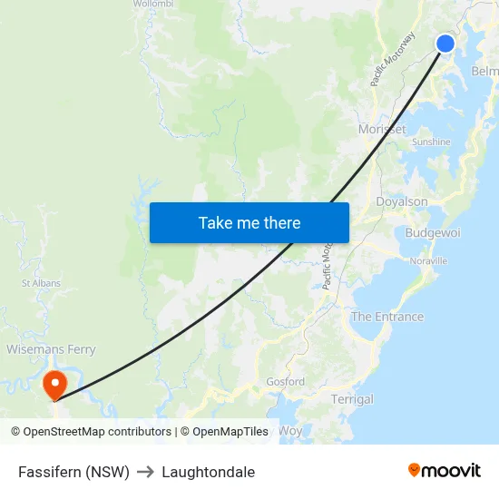 Fassifern (NSW) to Laughtondale map