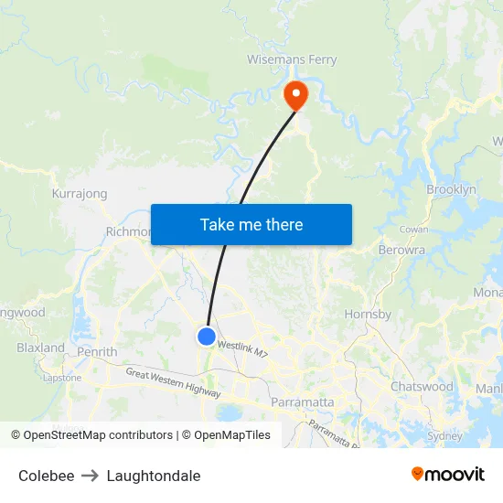 Colebee to Laughtondale map