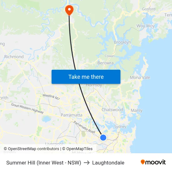Summer Hill (Inner West - NSW) to Laughtondale map