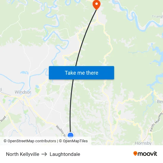 North Kellyville to Laughtondale map