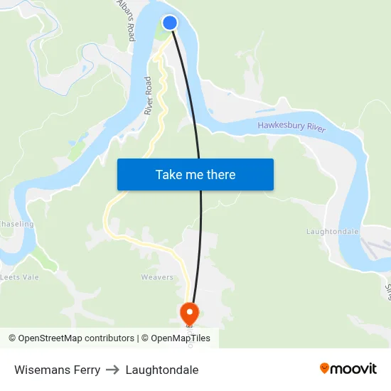 Wisemans Ferry to Laughtondale map