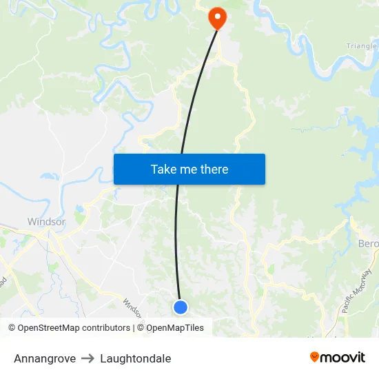 Annangrove to Laughtondale map