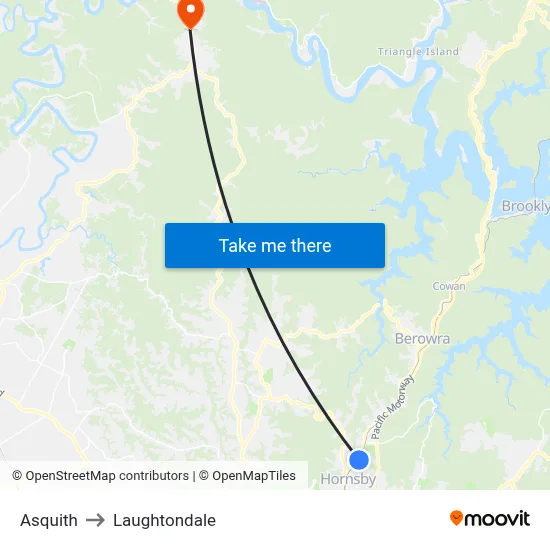 Asquith to Laughtondale map