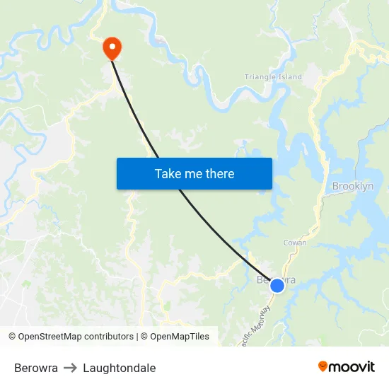 Berowra to Laughtondale map