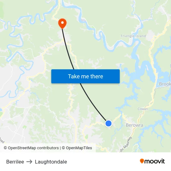 Berrilee to Laughtondale map