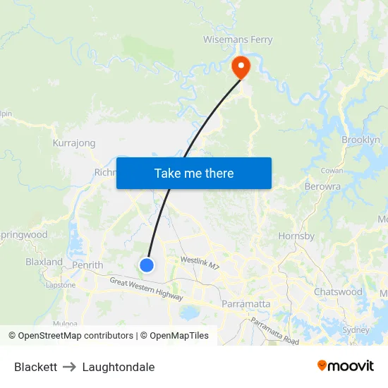 Blackett to Laughtondale map