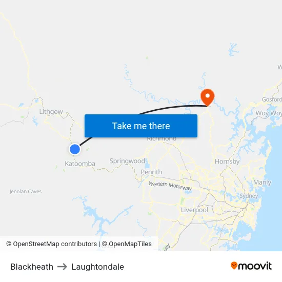 Blackheath to Laughtondale map