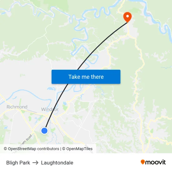 Bligh Park to Laughtondale map