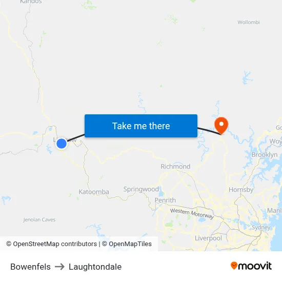 Bowenfels to Laughtondale map