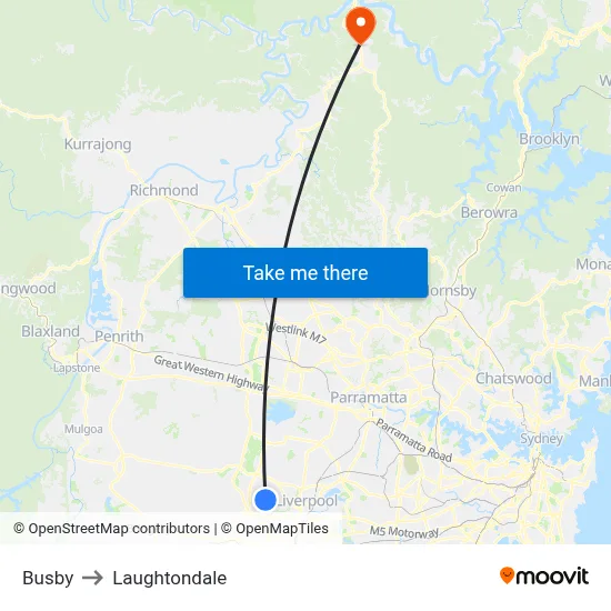 Busby to Laughtondale map