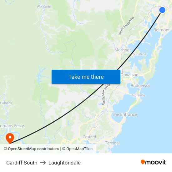 Cardiff South to Laughtondale map