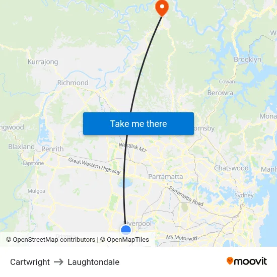 Cartwright to Laughtondale map
