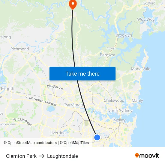 Clemton Park to Laughtondale map