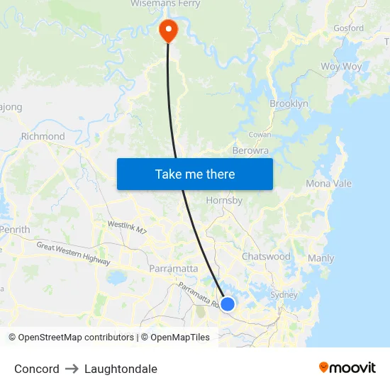 Concord to Laughtondale map