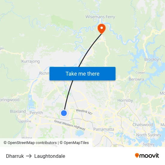 Dharruk to Laughtondale map