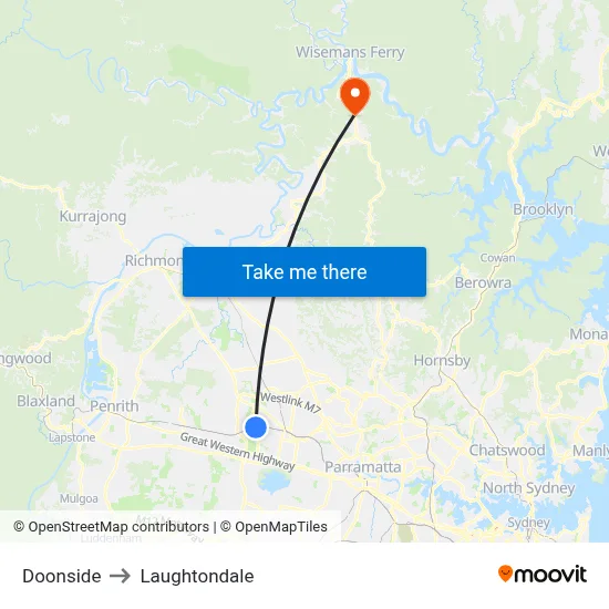 Doonside to Laughtondale map